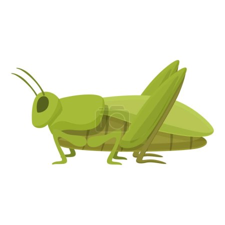 Téléchargez les illustrations : La vie sauterelle icône dessin animé vecteur. Art de la mascotte. bug de la vie migratoire - en licence libre de droit