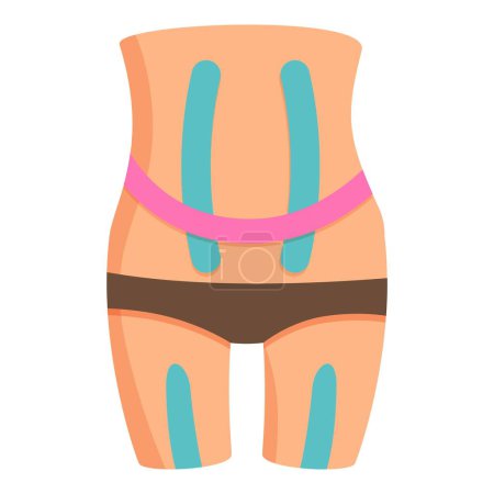 Illustration for Kinesio tape icon cartoon vector. Fitness gym. Sport woman tape - Royalty Free Image