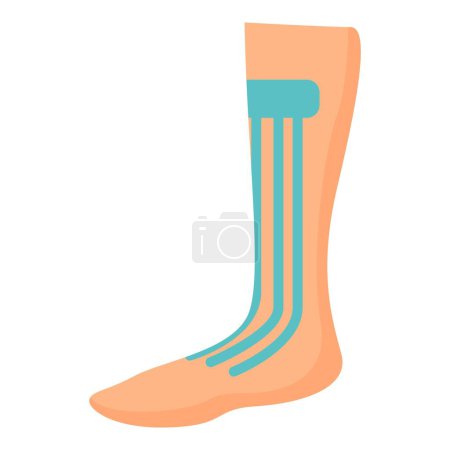Illustration for Foot kinesio tape icon cartoon vector. Sport belt. Elastic body joint - Royalty Free Image