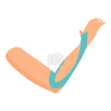 Illustration for Hand kinesio tape icon cartoon vector. Fitness gym. Sport line muscle - Royalty Free Image