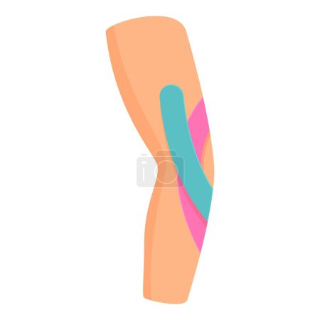 Illustration for Knee kinesio sport icon cartoon vector. Man tape. Relief pain therapy - Royalty Free Image