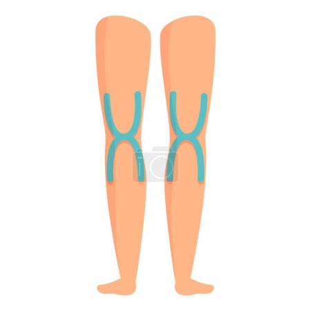 Illustration for Kinesio tape icon cartoon vector. Health gym medical. Sport person - Royalty Free Image