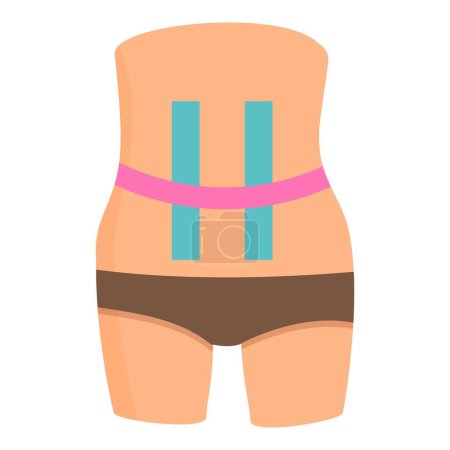 Illustration for Abdomen type sport icon cartoon vector. Medicine muscle. Knee elastic - Royalty Free Image