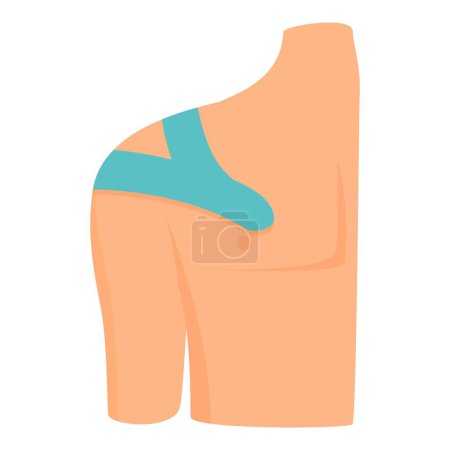 Illustration for Shoulder tape icon cartoon vector. Kinesio sport medicine. Pain muscle - Royalty Free Image
