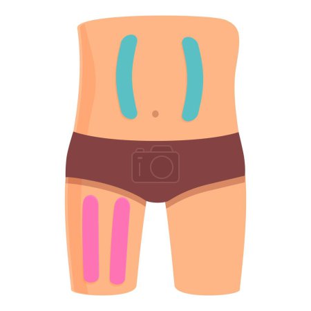 Illustration for Body kinesio tape icon cartoon vector. Fitness gym. Sport tape body - Royalty Free Image