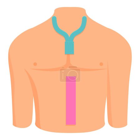 Illustration for Contour kinesio tape icon cartoon vector. Sport medical. Elastic element - Royalty Free Image