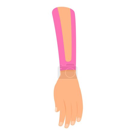 Illustration for Hand element tape icon cartoon vector. Kinesio medicine. Pain therapy - Royalty Free Image