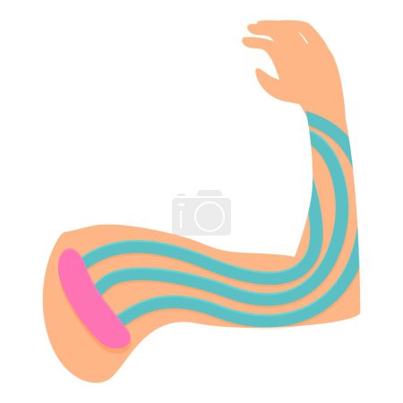 Illustration for Kinesio medicine hand icon cartoon vector. Man sport. Pain therapy - Royalty Free Image