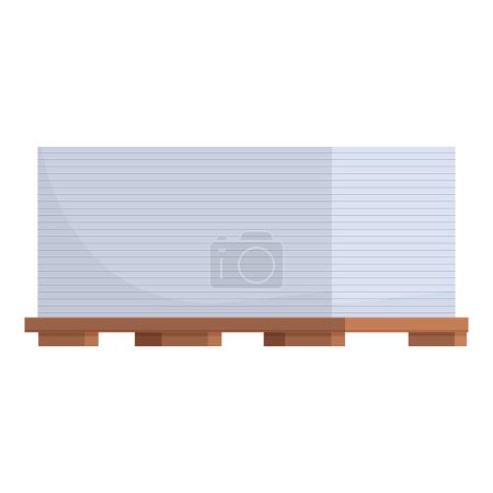 Paper stack warehouse icon cartoon vector. Manufacture process. Machine industry
