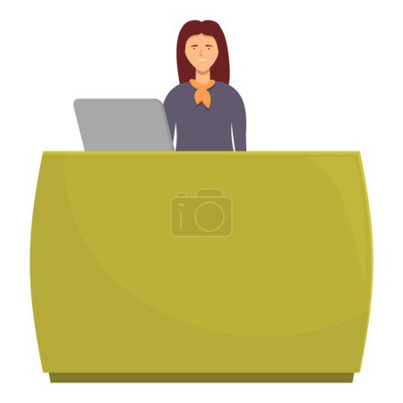Telefonieren Empfangsdame Symbol Cartoon-Vektor. Weiblicher Schreibtisch. Tischservice