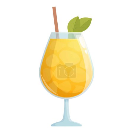 Illustration for Lemon ice cocktail icon cartoon vector. Ice food drink. Berry alcohol - Royalty Free Image