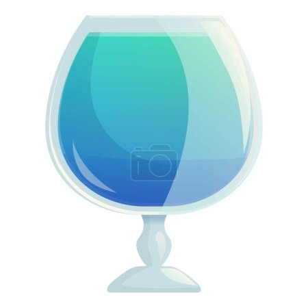 Illustration for Blue ice cocktail icon cartoon vector. Vodka party. Alcoholic drink - Royalty Free Image