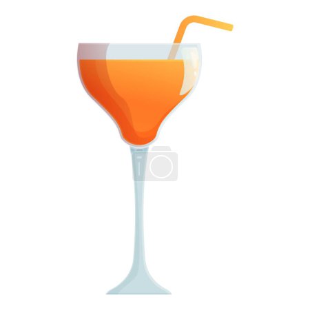 Téléchargez les illustrations : Cocktail vin mixte icône dessin animé vecteur. L'alcool de fête. Collection tropicale - en licence libre de droit