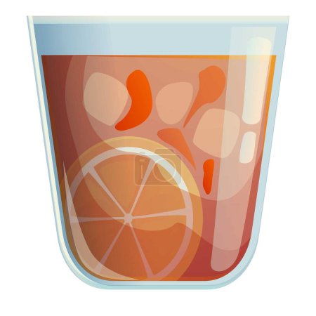 Illustration for Mixed tropical drink icon cartoon vector. Wine party restaurant. Cosmopolitan margarita - Royalty Free Image