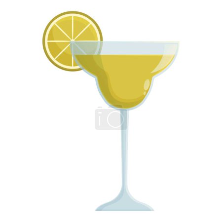 Téléchargez les illustrations : Jus citron cocktail icône dessin animé vecteur. Alcool gingival. Fête d'été - en licence libre de droit