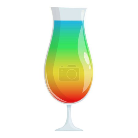 Illustration for Rainbow cocktail icon cartoon vector. Summer festival. Alcoholic drink - Royalty Free Image