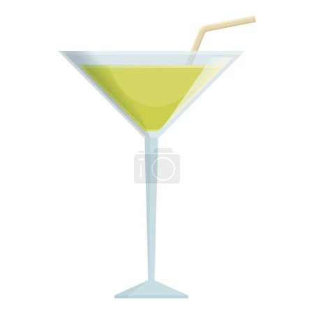 Illustration for Lime fruits icon cartoon vector. Alcohol glass bar. Cocktail summer party - Royalty Free Image