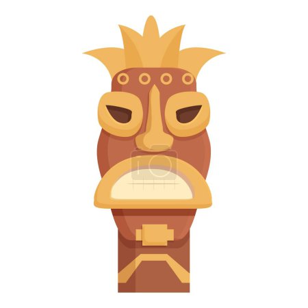 Ilustración de Icono tótem vector de dibujos animados. Piedra de altar. Estatua maya antigua nativa - Imagen libre de derechos