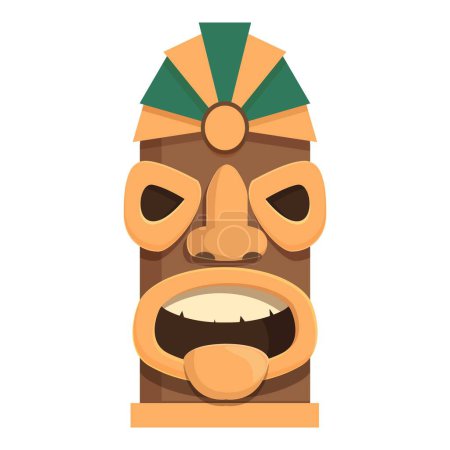 Ilustración de Shaman tótem icono de piedra vector de dibujos animados. Estatua antigua. Cultura tribal - Imagen libre de derechos