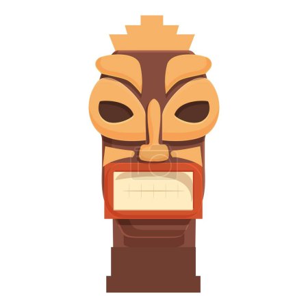 Big mouth totem icon cartoon vector. Angry face. Indian tribal mask
