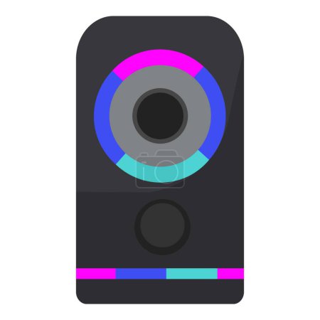 Colorful stereo speaker icon cartoon vector. Subwoofer system box. Amplifier fidelity