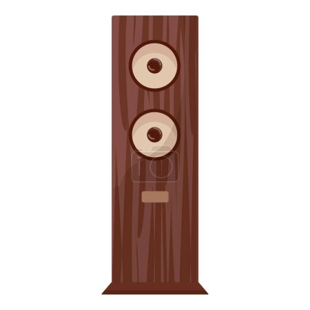 Wooden stereo speaker icon cartoon vector. Audio home club. Power electronic