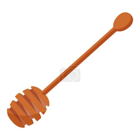 Wooden spoon for honey icon cartoon vector. Biol house pollen. Blossom natural vessel