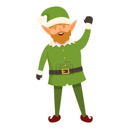 Lindo elfo ayudante icono vector de dibujos animados. Navidad festiva mágica. Vacaciones actuales