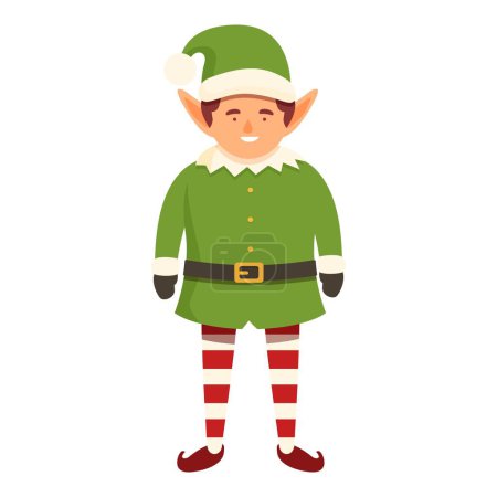 Festive cute elf icon cartoon vector. Christmas holiday party. Magic bell joy