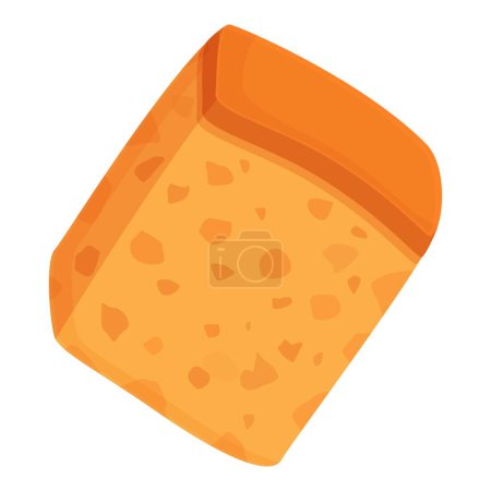 Croûtons de pain de grain icône dessin animé vecteur. Soirée cube. Morsure croquante grillée