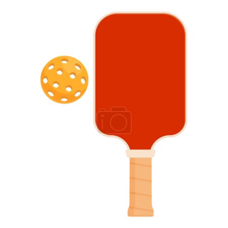 Red paddle pickleball icon cartoon vector. Mascot play. Wear player