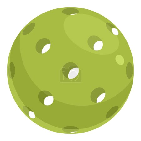Green lime ball icon cartoon vector. Sport game. Pickleball label