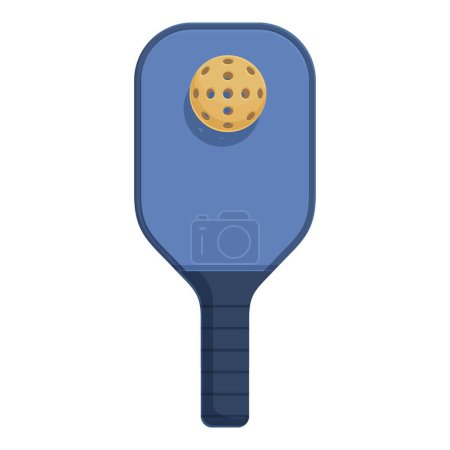 Play paddle sport icon cartoon vector. Pickleball game. Plastic badge