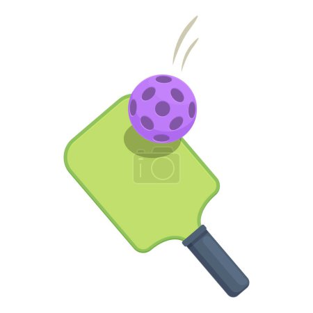 Shot pickleball icon cartoon vector. Outdoor league. Racquet plastic