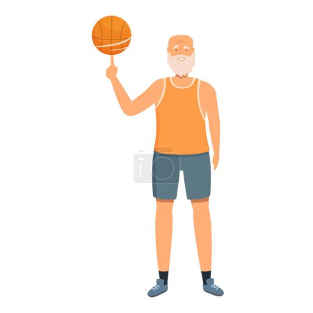 Take basketball ball icon cartoon vector. Ready for active workout. Senior care