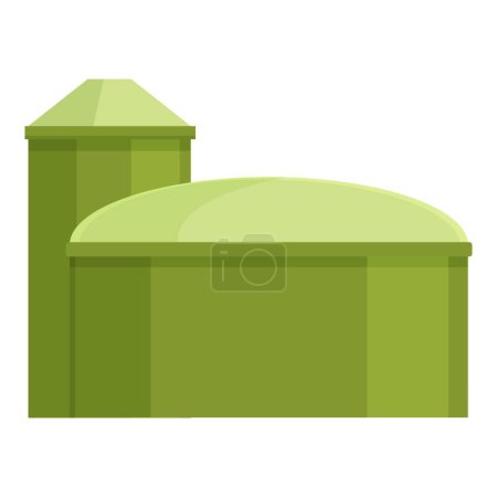 Téléchargez les illustrations : Biogaz éco usine icône dessin animé vecteur. Source d'énergie organique. Gaz d'usine biologique - en licence libre de droit