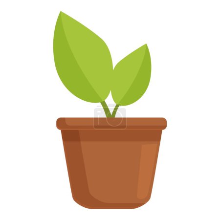 Téléchargez les illustrations : Eco plante pot icône dessin animé vecteur. Énergie agricole verte. Puissance des biocarburants - en licence libre de droit
