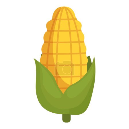 Téléchargez les illustrations : Maïs bio énergie icône dessin animé vecteur. Bio plante maïs nature. Puissance industrielle maïs - en licence libre de droit