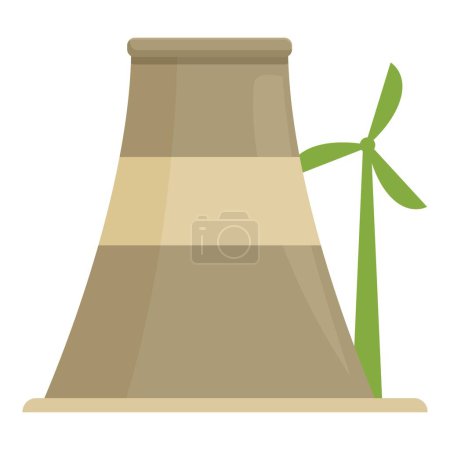 Illustration for Eco power plant icon cartoon vector. Energy green farm. Processing vegetation - Royalty Free Image