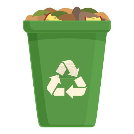 Illustration for Waste eco box icon cartoon vector. Bio mass energy fuel. Plant gas natural - Royalty Free Image