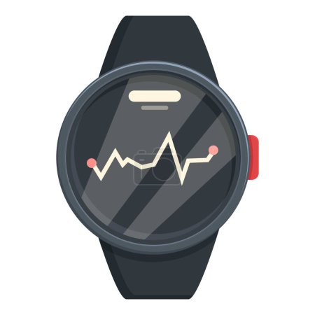 Heart rate smartwatch icon cartoon vector. Runner accessories. Item success run