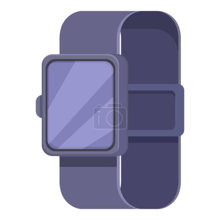 Illustration for Workout run watch icon cartoon vector. Step counter running. Gym fitness - Royalty Free Image