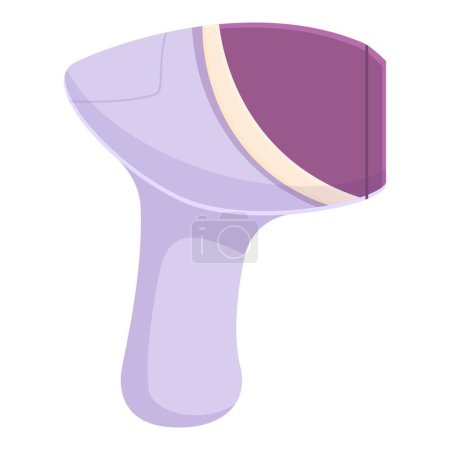 Illustration for Girl photo epilator icon cartoon vector. Treatment skincare. Body cream tool - Royalty Free Image