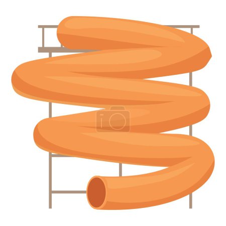 Ilustración de Aquapark slide icon vector de dibujos animados. Agua ola marina. Vacaciones felices - Imagen libre de derechos