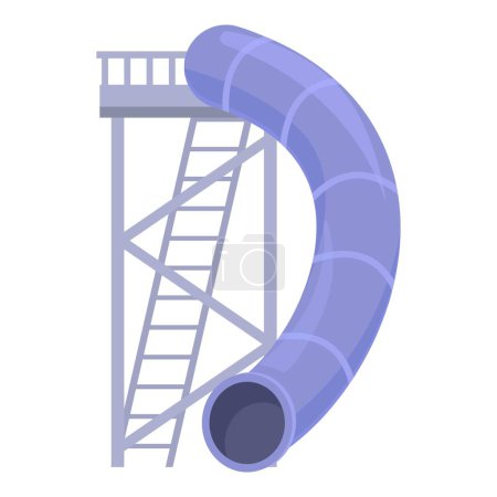 Ilustración de Divertido tubo diapositiva icono vector de dibujos animados. Tobogán acuático. Feliz verano aire - Imagen libre de derechos