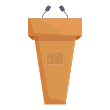 Etapa tribuna icono vector de dibujos animados. Orador orador. Seminario debate discurso