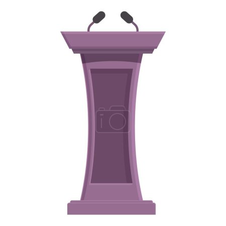 Award tribune microphone icon cartoon vector. Public show. Conference speech