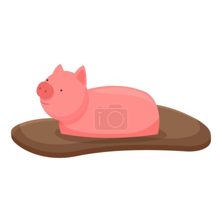 Schweine waschen im Wasser Ikone Cartoon-Vektor. Nutztiere. Agrarschutz