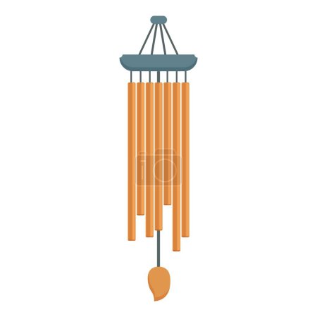 Wind chime icon cartoon vector. Music home wave. Metal decoration bell