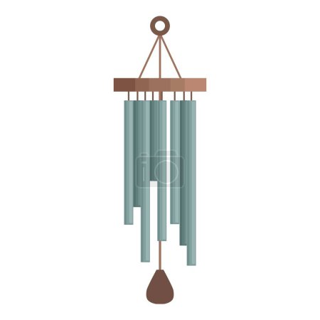 Wave wind chime icon cartoon vector. Sound nature bell. Instrument hang